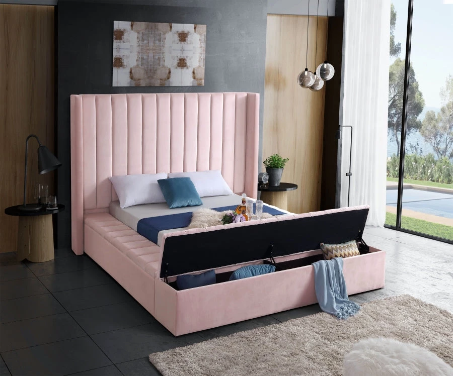 Meridian Furniture Bedroom Kiki Velvet Bed