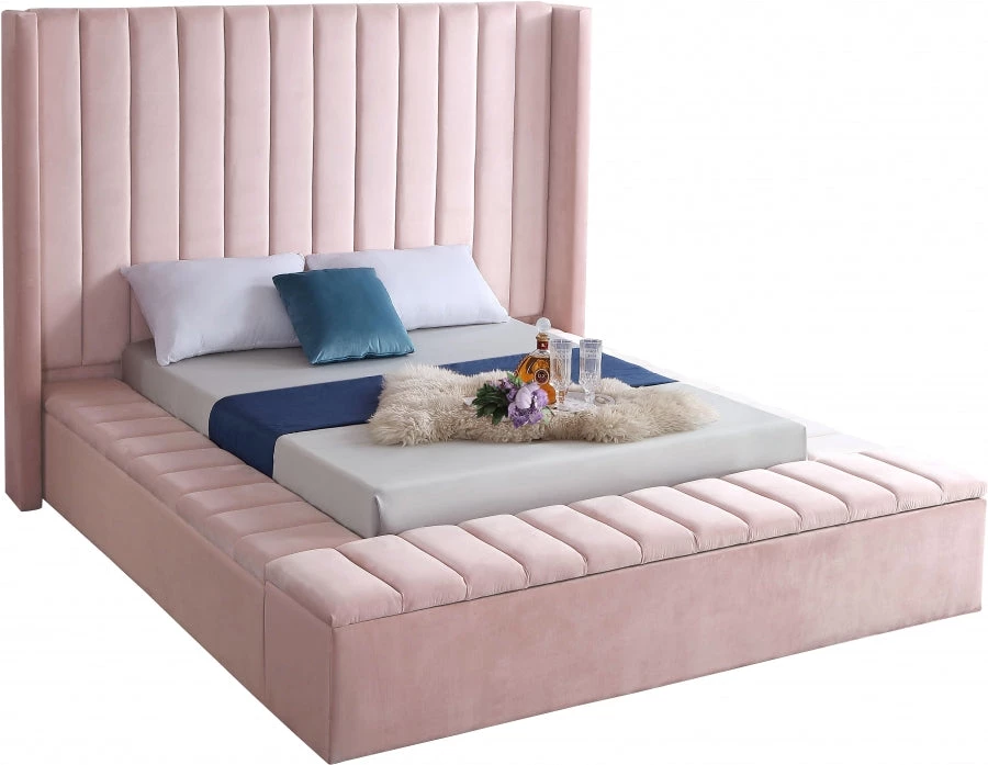Meridian Furniture Bedroom Kiki Velvet Bed
