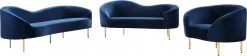 Meridian Furniture Ritz Velvet Sofa Living Room