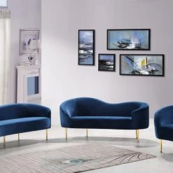 Meridian Furniture Ritz Velvet Sofa Living Room