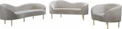 Meridian Furniture Ritz Velvet Sofa Living Room