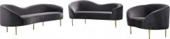 Meridian Furniture Ritz Velvet Sofa Living Room