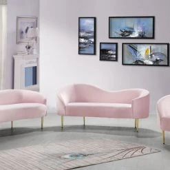 Meridian Furniture Ritz Velvet Sofa Living Room