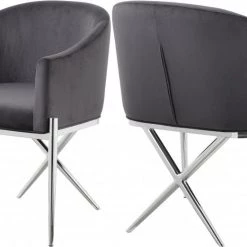 Meridian Furniture Dining Room Xavier Velvet Dining Chair