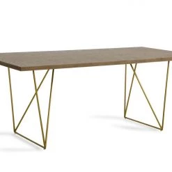 VIG Modrest Marcia Modern Tobacco & Antique Brass Dining Table
