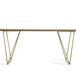 VIG Modrest Marcia Modern Tobacco & Antique Brass Dining Table