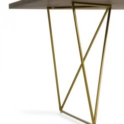 VIG Modrest Marcia Modern Tobacco & Antique Brass Dining Table