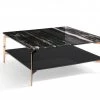 VIG Living Room Modrest Dorian Modern Black Marble & Ebony Square Coffee Table