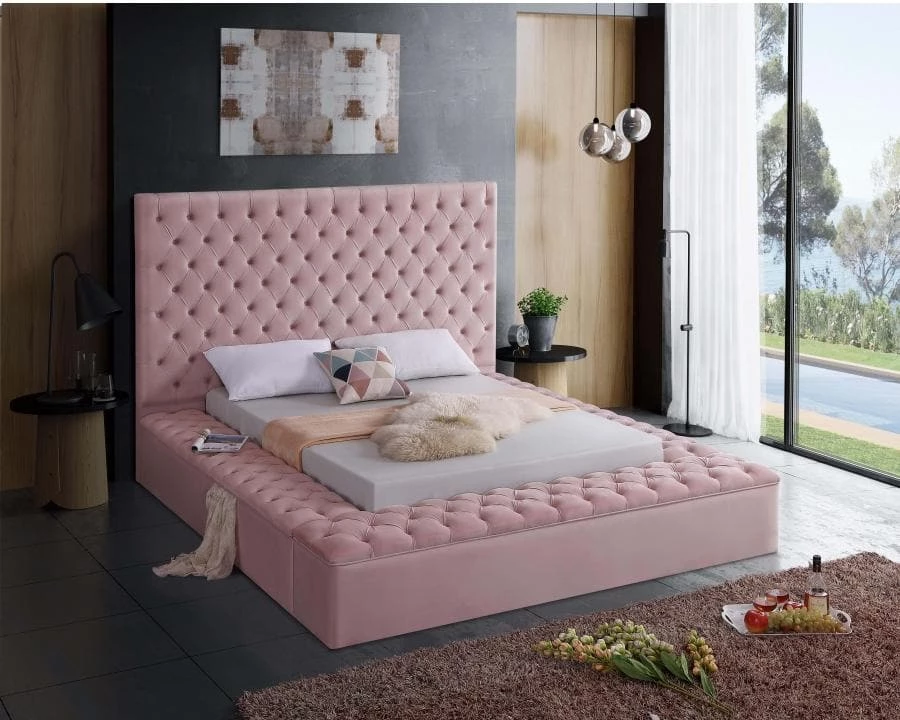 Meridian Furniture Bliss Velvet Bed Bedroom