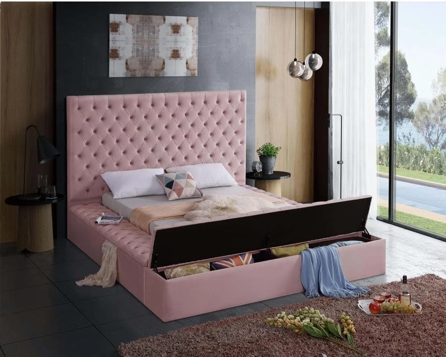 Meridian Furniture Bliss Velvet Bed Bedroom