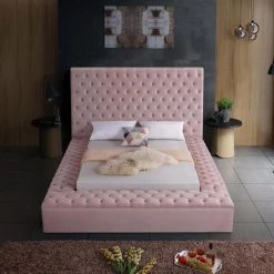 Meridian Furniture Bliss Velvet Bed Bedroom