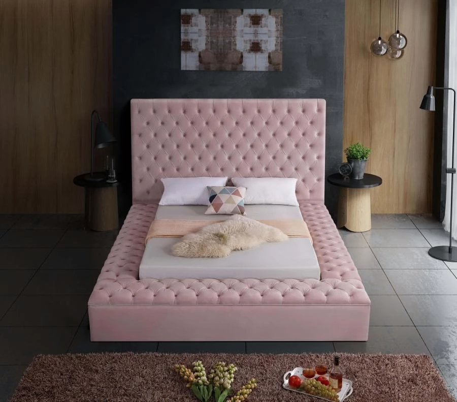 Meridian Furniture Bliss Velvet Bed Bedroom