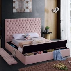 Meridian Furniture Bliss Velvet Bed Bedroom