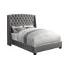 Coaster Bedroom Pissarro Tufted Upholstered Bed Grey