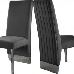Meridian Furniture Dining Room Porsha Velvet Dining Chair Set Of 2