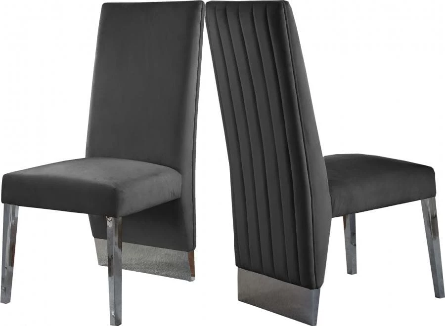 Meridian Furniture Dining Room Porsha Velvet Dining Chair Set Of 2