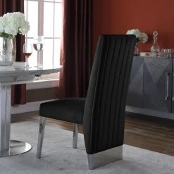 Meridian Furniture Dining Room Porsha Velvet Dining Chair Set Of 2
