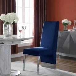 Meridian Furniture Dining Room Porsha Velvet Dining Chair Set Of 2