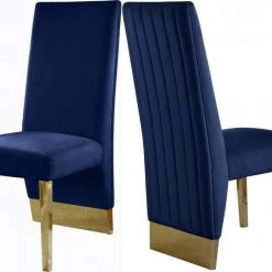 Meridian Furniture Porsha Velvet Dining Chair Set Of 2 Dining Room