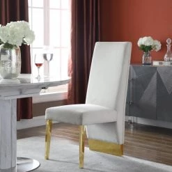 Meridian Furniture Porsha Velvet Dining Chair Set Of 2 Dining Room