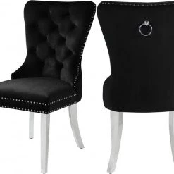 Best Quality Dining Room Charlotte Velvet Dining Chair - Chrome Legs (Set Of 2)