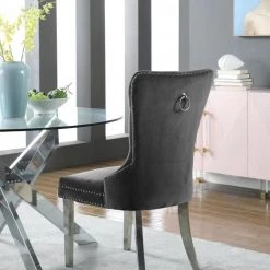 Best Quality Dining Room Charlotte Velvet Dining Chair - Chrome Legs (Set Of 2)