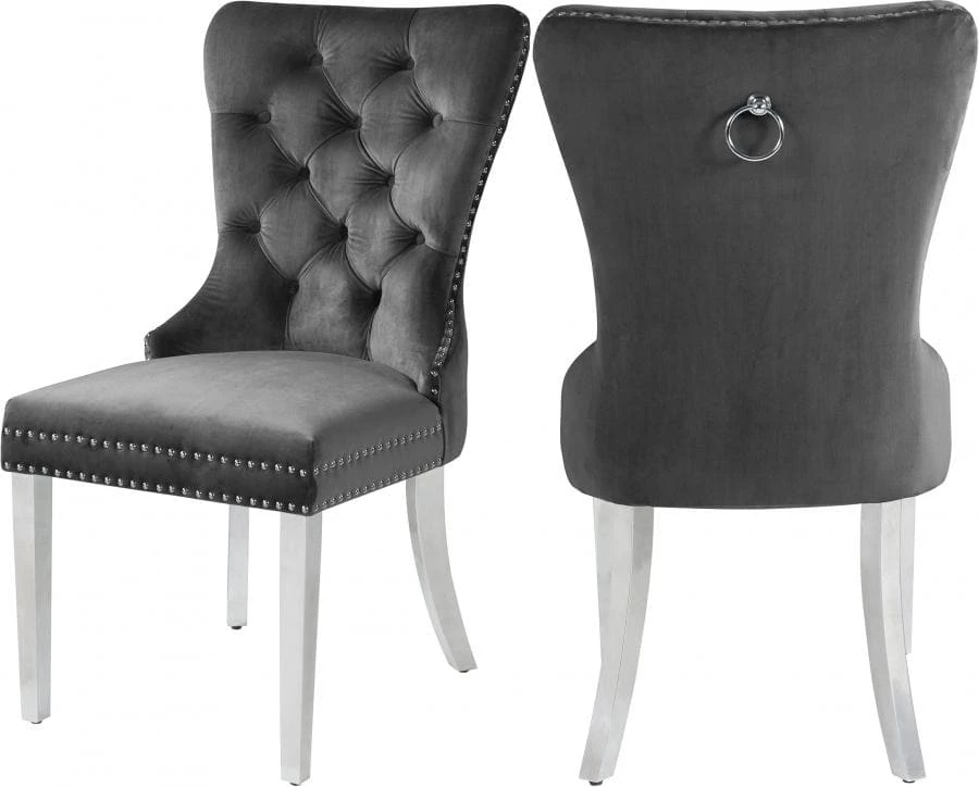 Meridian Furniture Dining Room Carmen Velet Dining Chair Set Of 2
