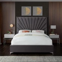 Meridian Furniture Eclipse Velvet Bed