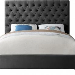 Meridian Furniture Bedroom Cruz Velvet Bed
