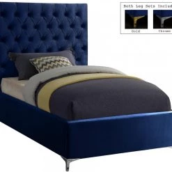 Meridian Furniture Bedroom Cruz Velvet Bed
