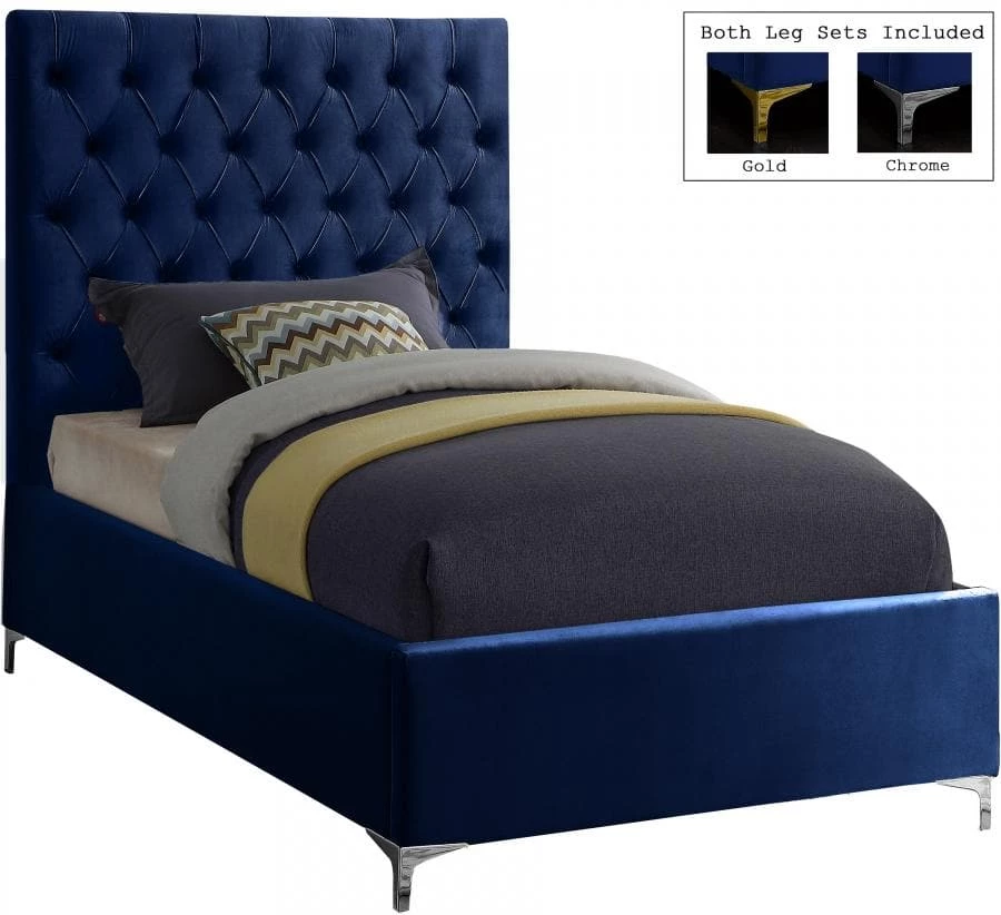 Meridian Furniture Bedroom Cruz Velvet Bed