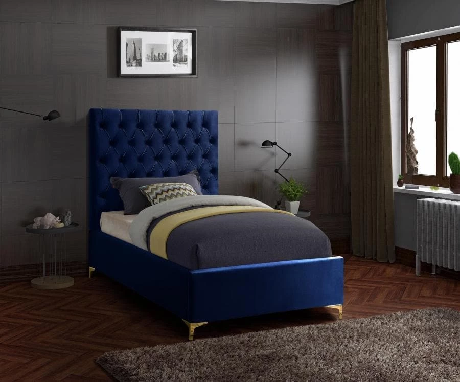 Meridian Furniture Bedroom Cruz Velvet Bed