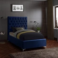 Meridian Furniture Bedroom Cruz Velvet Bed
