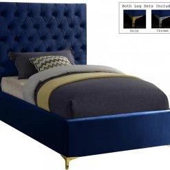 Meridian Furniture Bedroom Cruz Velvet Bed