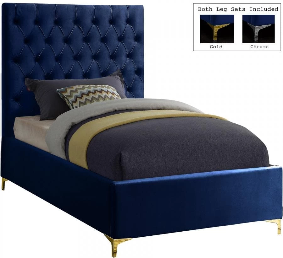 Meridian Furniture Bedroom Cruz Velvet Bed