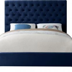Meridian Furniture Bedroom Cruz Velvet Bed