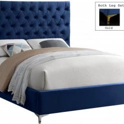 Meridian Furniture Bedroom Cruz Velvet Bed