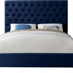 Meridian Furniture Bedroom Cruz Velvet Bed