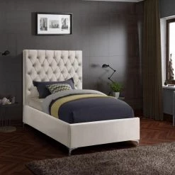 Meridian Furniture Bedroom Cruz Velvet Bed
