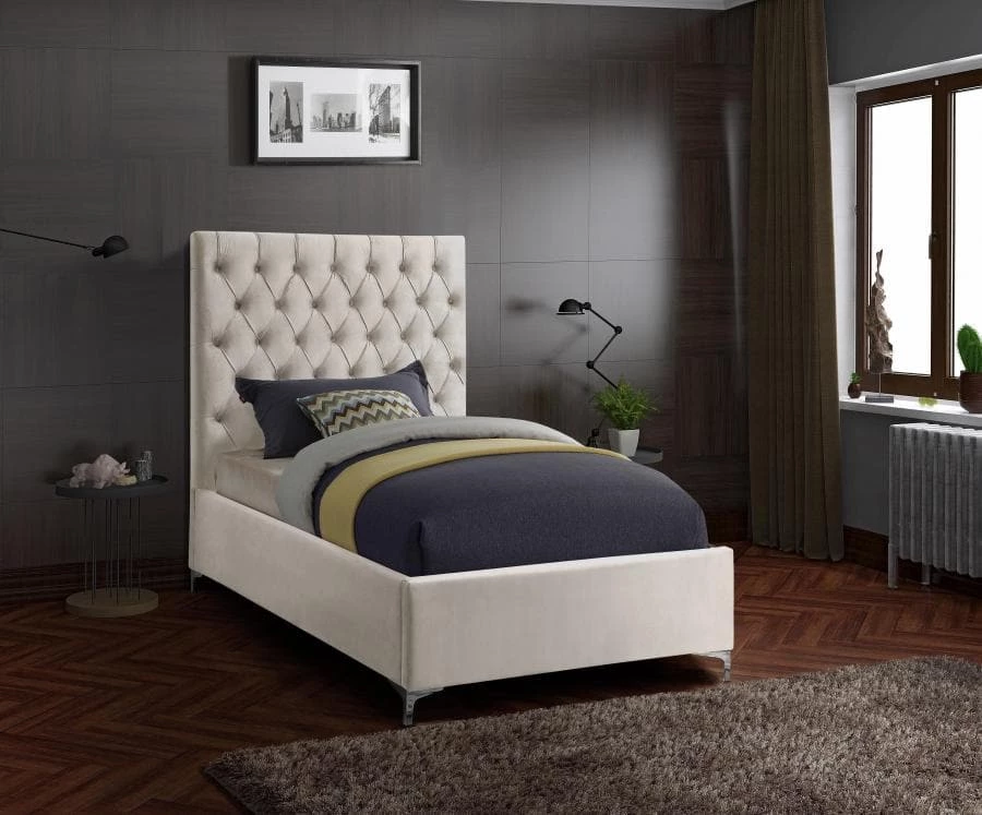 Meridian Furniture Bedroom Cruz Velvet Bed
