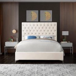Meridian Furniture Bedroom Cruz Velvet Bed