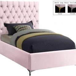 Meridian Furniture Bedroom Cruz Velvet Bed