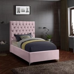 Meridian Furniture Bedroom Cruz Velvet Bed