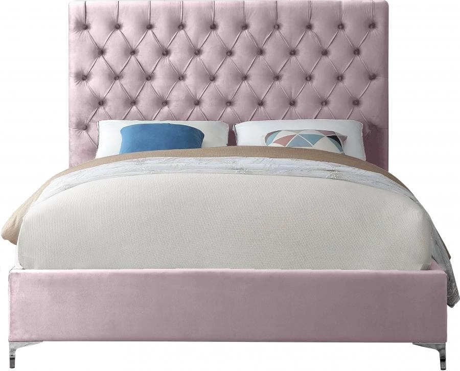 Meridian Furniture Bedroom Cruz Velvet Bed