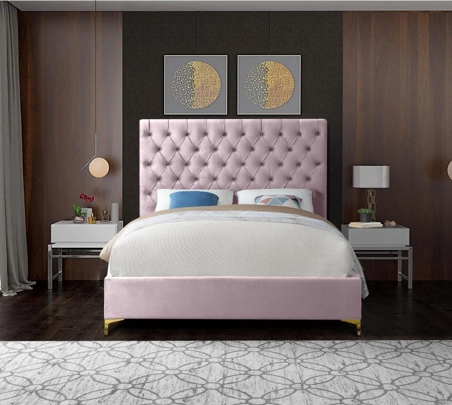 Meridian Furniture Bedroom Cruz Velvet Bed