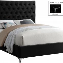 Meridian Furniture Bedroom Cruz Velvet Bed