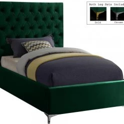 Meridian Furniture Bedroom Cruz Velvet Bed
