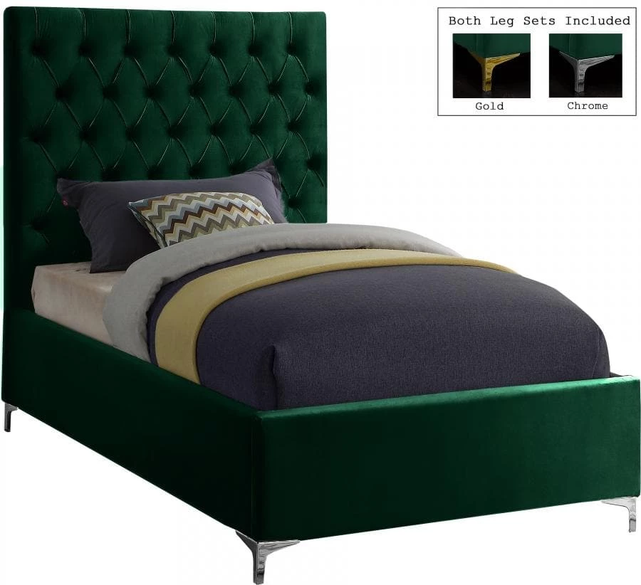 Meridian Furniture Bedroom Cruz Velvet Bed