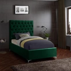 Meridian Furniture Bedroom Cruz Velvet Bed
