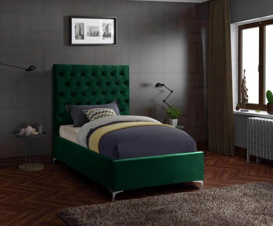 Meridian Furniture Bedroom Cruz Velvet Bed
